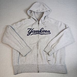 New York Yankees Nike Team Men's L Performance Full-Zip Embroidered Gray Hoodie